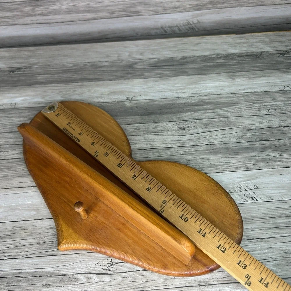 Vintage Heart Shaped Wood Wall Shelf Cottage Coquette Country Rustic Grandma